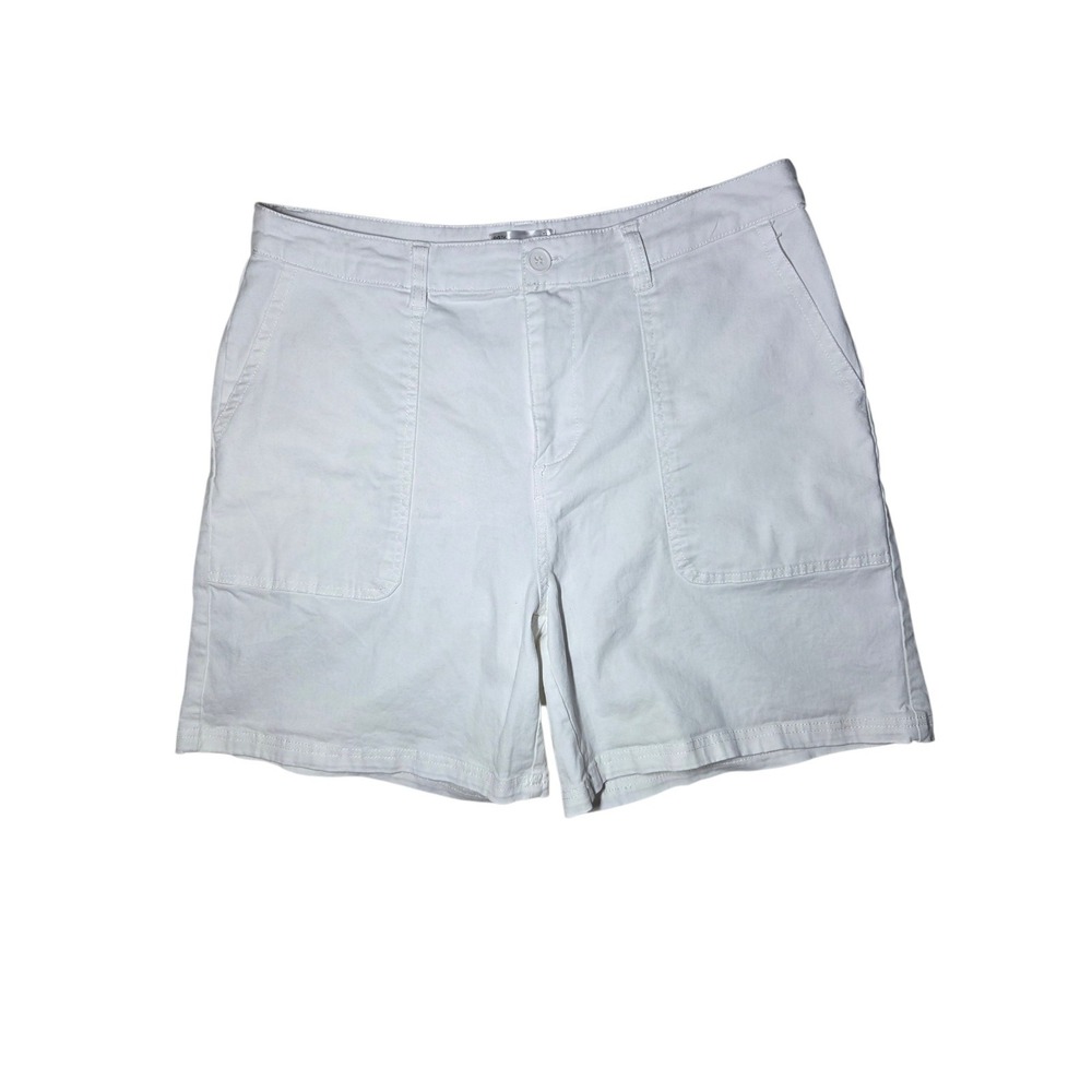 89th + Madison White Bermuda Shorts High Rise Womens W Patch Pockets 12 (32x6.5)